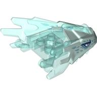 Creature Body Part, Dragon Head Upper Jaw with Spikes with Trans-Light Blue Pattern and Dark Blue Eyes, Medium Blue Markings Print (Light Aqua)