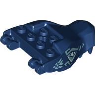 Creature Body Part, Dragon Head Upper Jaw with Bright Light Blue Markings, White Eyes Print (Dark Blue)