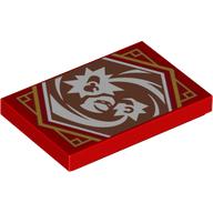 Tile 2 x 3 with Sand Red Ninjago Focus Banner Print (Red)
