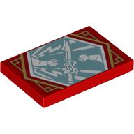 Tile 2 x 3 with Sand Blue Ninjago Generosity Banner Print (Red)