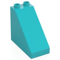 Duplo Brick 4 x 2 x 3 Slope 45° (Medium Azure)