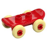 Duplo Skateboard with Bright Light Yellow Wheels (Red)