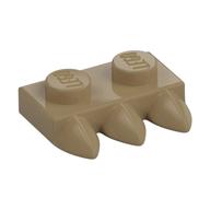 Plate Special 1 x 2 with Three Teeth [Tri-Tooth] (Dark Tan)