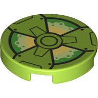 Tile Round 2 x 2 with Green/Yellow Radioactivity Logo Print (Lime)