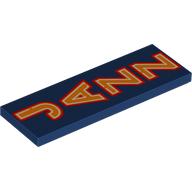 Tile 2 x 6 with Red/Orange Neon Sign 'JAZZ' Print (Dark Blue)
