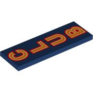 Tile 2 x 6 with Orange 'CLUB' Print (Dark Blue)