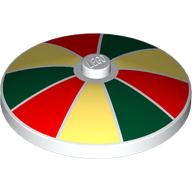 Dish 4 x 4 Inverted [Radar] with Dark Green/Red/Bright Light Yellow Sections Print (White)