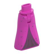 Minidoll Hips and Full Length Skirt with White Stars, Bright Pink Underdress Print [Thin Hinge] (Dark Pink)