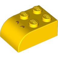 Brick Curved 2 x 3, Medium Nougat Lines (Nostrils) Print (Yellow)