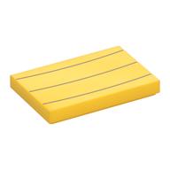Tile 2 x 3 with Dark Tan Lines Print (Yellow)