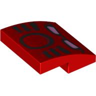 Brick Curved 2 x 2 x 2/3 with Tahu Mask Print (Red)