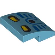 Brick Curved 2 x 2 x 2/3 with Takua Mask Print (Medium Azure)