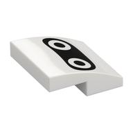 Brick Curved 2 x 2 x 2/3 with Blooper Eyes Print (White)