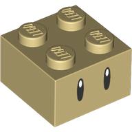 Brick 2 x 2 with Thin Black Eyes Print (Tan)