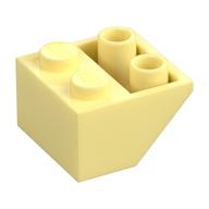 Brick Sloped Inverted 45° 2 x 2 [Round Hollow Bottom Pin, Bar-sized Stud Holes] (Bright Light Yellow)
