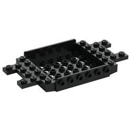 Vehicle Base 6 x 12 x 1 with Holes, 6 Studs On sides, 1 x 2 Cutouts on Ends (Black)