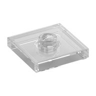 Plate Special 2 x 2 with Groove and Center Stud (Jumper) (Trans-Clear)