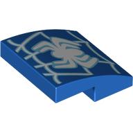 Brick Curved 2 x 2 x 2/3 with White Spider-Man Logo Print (Blue)