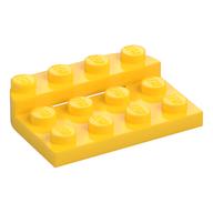 Plate Round Corners Double 3 x 4 with 1 x 4 Raised Edge Studs (Yellow)