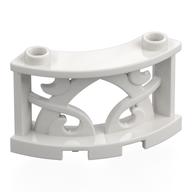Fence Decorative 3 x 3 x 2 Quarter Round with 2 Studs (White)