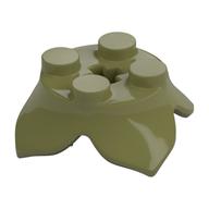 Plant, Leaves, Round 2 x 2 x 2/3 with + Axle Hole and 4 Leaf Extensions (Olive Green)