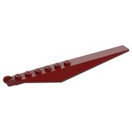 Hinge Plate 1 x 12 Locking with Angled Side Extensions and Tapered Ends, 7 Teeth (Dark Red)