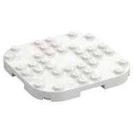 Plate Round Corners 8 x 8 x 2/3 Circle with Reduced Knobs (White)