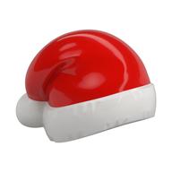 Santa Hat with Red Top Pattern (White)