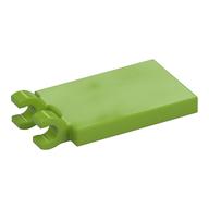 Tile Special 2 x 3 with 2 Clips without Tab between Clips (Lime)