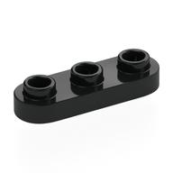 Plate Special 1 x 3 Rounded with 3 Open Studs (Black)