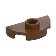 Plate Special Round 1 x 2 Half Circle with Stud (Jumper) (Reddish Brown)