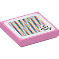 Tile 2 x 2 with Wendy and Barcode Print (Sticker) (Bright Pink)