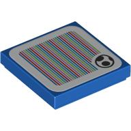 Tile 2 x 2 with Yoshi Egg and Barcode Print (Sticker) (Blue)