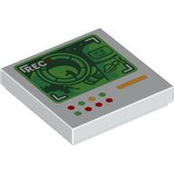 Tile 2 x 2 with Large Display Screen Showing Astronaut, Bionicle Cannon Print (White)