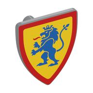Shield Triangular with Lion Standing Blue on Yellow Background Print (Light Bluish Gray)