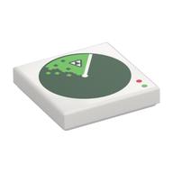 Tile 2 x 2 with Large Round Radar Display Print (White)