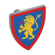 Shield Triangular with Lion Standing Yellow on Blue Background Print (Light Bluish Gray)