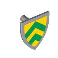 Shield Triangular with Yellow and Green Stripes Print (Light Bluish Gray)