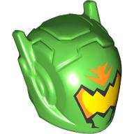 Helmet with Antennae and Yellow Visor, Orange Markings Print (Bright Green)