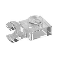 Plate Special 1 x 1 with Clip Horizontal [Thick Open O Clip] (Trans-Clear)