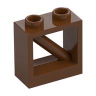 Fence 1 x 2 x 1 2/3 with 45° Diagonal Bar (Reddish Brown)