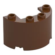 Cylinder Half 2 x 4 x 2 with 1 x 2 Cutout (Reddish Brown)