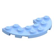 Plate Round Half 3 x 6 with 1 x 2 Cutout (Bright Light Blue)