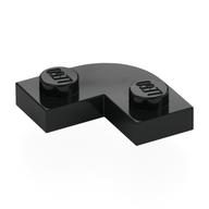 Plate Round Corner 2 x 2 with 1 x 1 Cutout (Black)