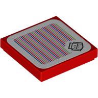 Tile 2 x 2 with Fire Bro and Barcode Print (Sticker) (Red)