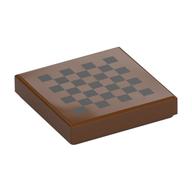 Tile 2 x 2 with Black Checks Print (Reddish Brown)