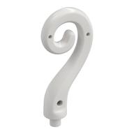 Animal Body Part / Plant, Tail / Vine Curled with Bar (White)