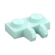 Hinge Plate 1 x 2 Locking with 2 Fingers on Side, 7 Teeth (Light Aqua)