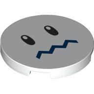 Tile Round 3 x 3 with Freezie Face Print (White)