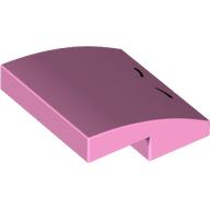 Brick Curved 2 x 2 x 2/3 with 2 Curved Lines (Nostrils) Print (Bright Pink)